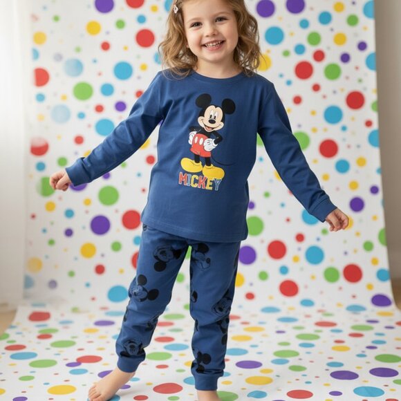 Mickey Mouse Kids Pajama Set – Blue Disney Nightwear NWT - Picture 5 of 5